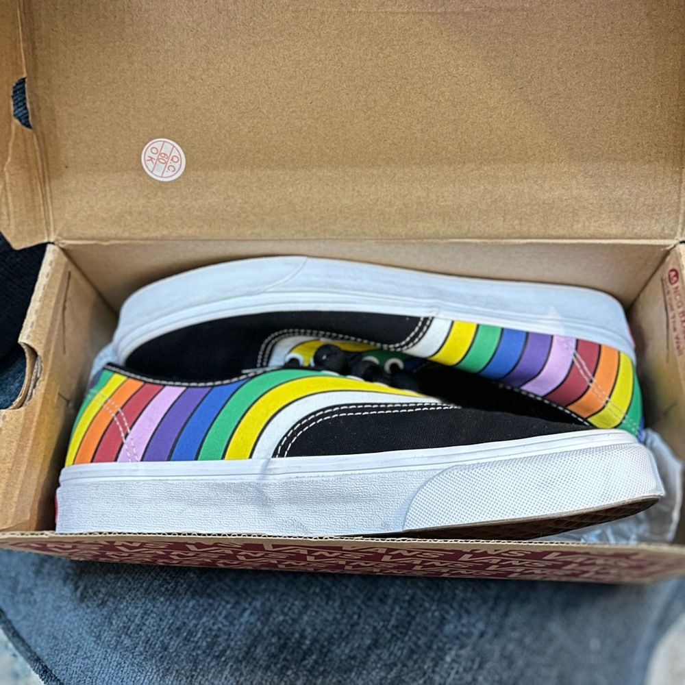 Vans Black Multicolor Stripe Sneakers